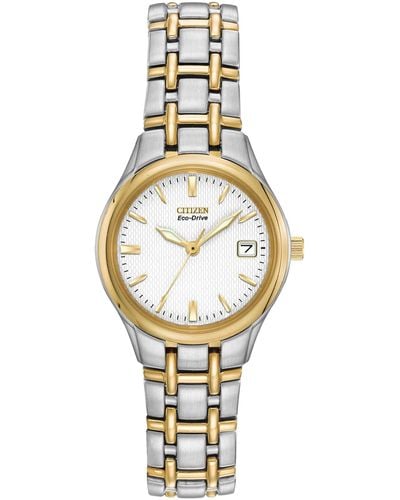 Citizen Eco-drive Dress Classic Watch In Two-tone Stainless Steel - White