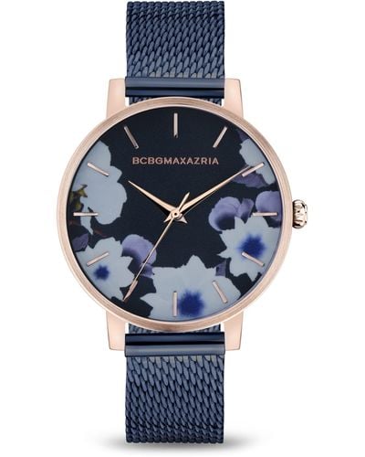 BCBGMAXAZRIA Floral Dial Watch - Blue