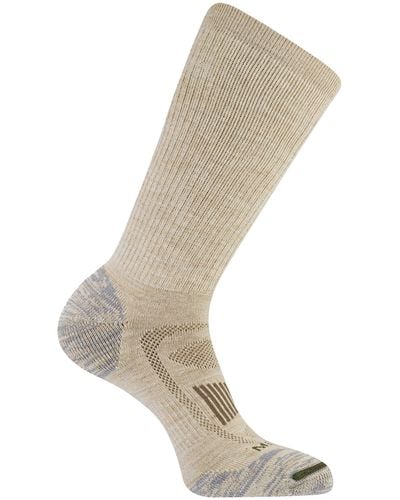 Merrell Zoned Cushioned Wool Hiking Socks-1 Pair Pack-breathable Arch Support - Natural