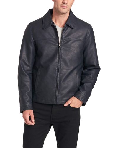 Dockers Classic Faux Leather Jacket - Blue