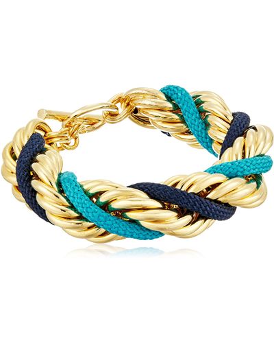 Ben-Amun St. Tropez Gold With Turquoise And Blue Rope Strand Bracelet