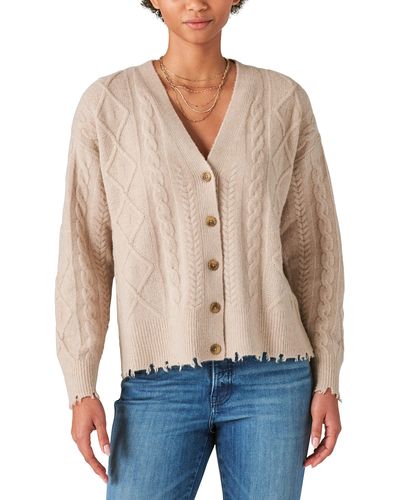 Lucky Brand Cable Cardigan - Natural