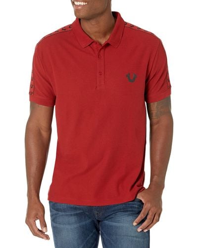 True Religion Damask Ss Polo - Red