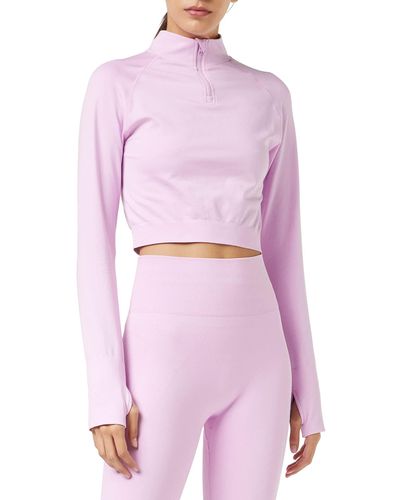Core 10 Cropped Seamless Sports Top - Pink