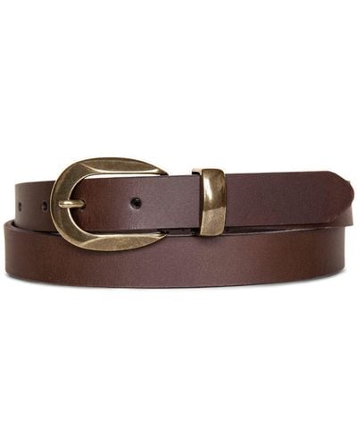 Lucky Brand Leather Belt W/harness Buckle - Brown
