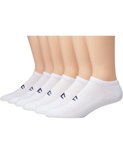 Champion Double Dry Moisture Wicking No Show Socks 6 - White