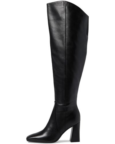 Naturalizer S Lyric Over The Knee Boot Black Leather Wide Calf 8 M