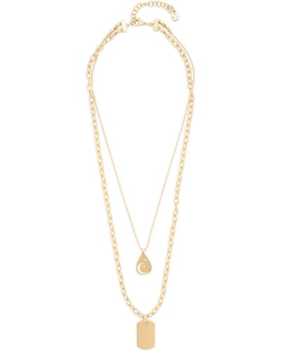 Lucky Brand Moon Openwork Layer Necklace - White