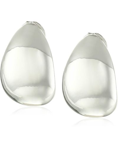 Anne Klein Silvertone Teardrop Clip On Earrings - Metallic