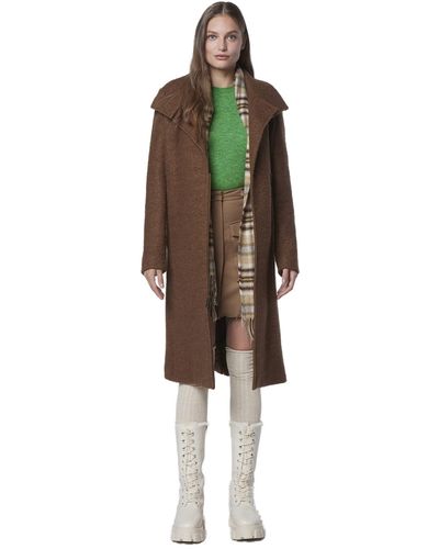 Andrew Marc Marc New York By Asymmetrical Boucle Wool Long Coat - Green