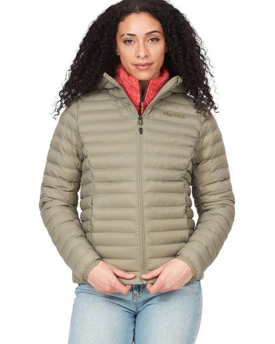Marmot Women's Echo Featherless Hoody - Lightweight, Down-alternative Hooded Insulated Jacket, Vetiver, Large - Gray