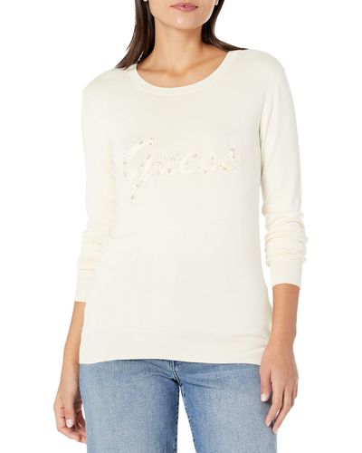 Guess Liliane Long Sleeve Sweater - White