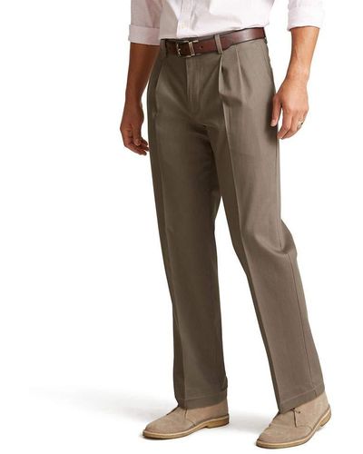Dockers Classic Fit Signature Khaki Lux Cotton Stretch Pants-pleated - Gray