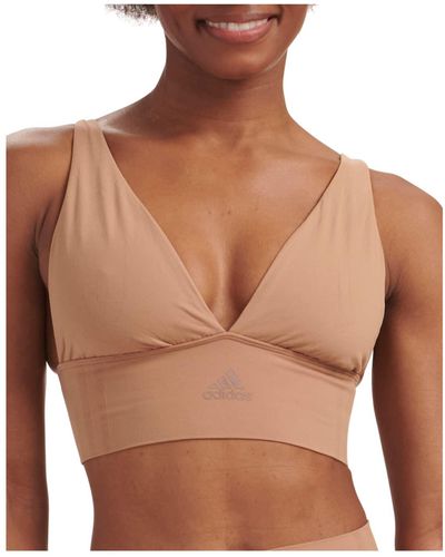 adidas Smicro-stretch Lounge Bra—seamless Comfort & Supportbeaver Furlarge - Brown
