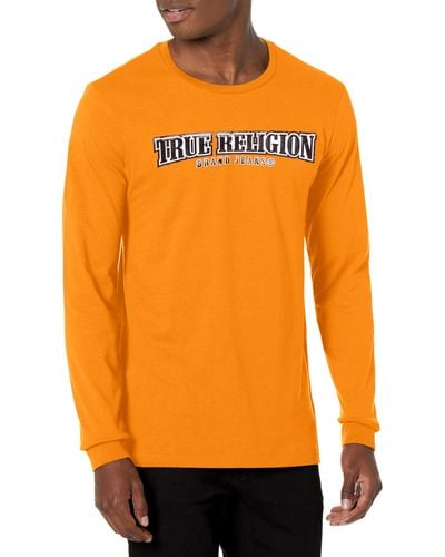 True Religion Brand Jeans Ls Arch Logo Tee - Orange