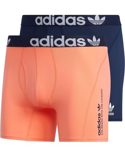 adidas Originals Trefoil Athletic Comfort Fit Boxer Brief Underwear - Orange