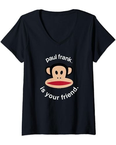 Paul Frank S Is Your Friend Julius Big Face V-neck T-shirt - Black