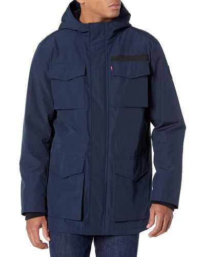 Levi's Arctic Cloth Sherpa Lined Field Parka Jacket - Blue