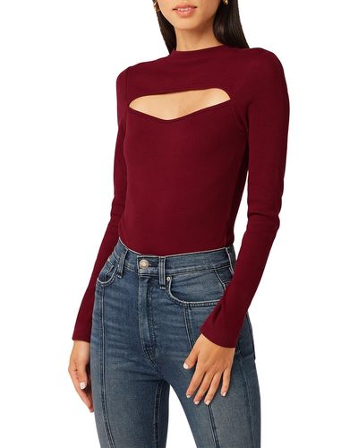 Hudson Jeans Jeans S Sweetheart Cut Out Bodysuit - Red