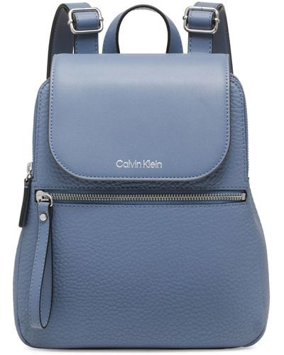 Calvin Klein Reyna Novelty Key Item Flap Backpack - Blue