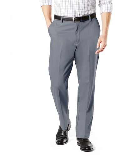 Dockers Classic Fit Signature Khaki Lux Cotton Stretch Pants - Gray