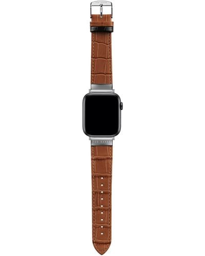 Ted Baker Brown Croco Leather Strap For Apple Watch® - Black