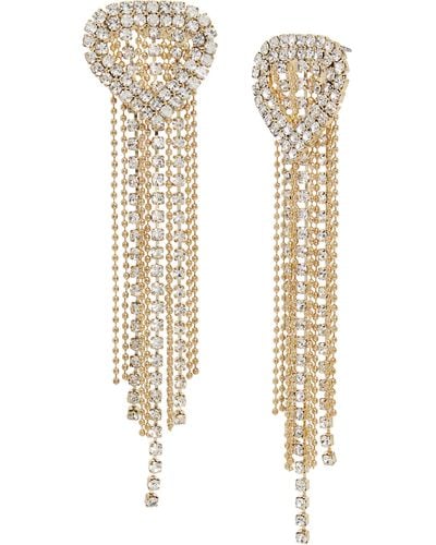 Steve Madden S Jewelry Heart Chandelier Earrings - Metallic