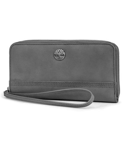 Timberland Womens Leather Rfid Zip Around Wallet Clutch With Strap Wristlet - Multicolor
