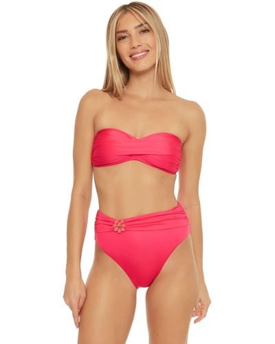 Trina Turk Standard Monaco Bandeau Bikini Top-removable Halter Strap - Pink