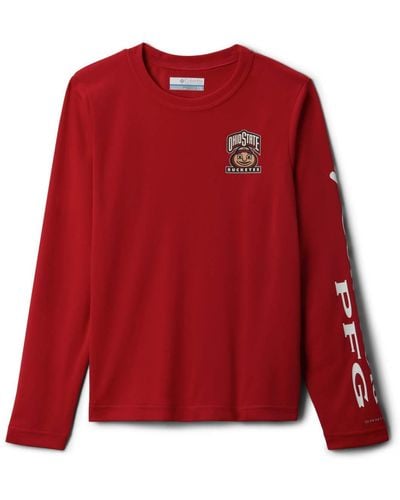 Columbia Youth Collegiate Terminal Tackle Long Sleeve Shirt - Red