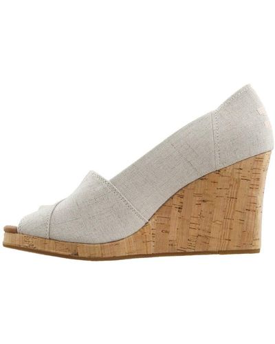 TOMS Classic Espadrille Wedge Sandal - White