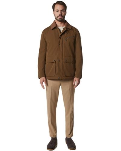 Andrew Marc Mid-length Barn Jacket With Adjustable Cuff - Brown