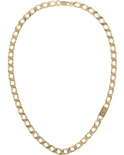 Calvin Klein Jewelry Chain Link Necklace Color: Yellow Gold - Metallic