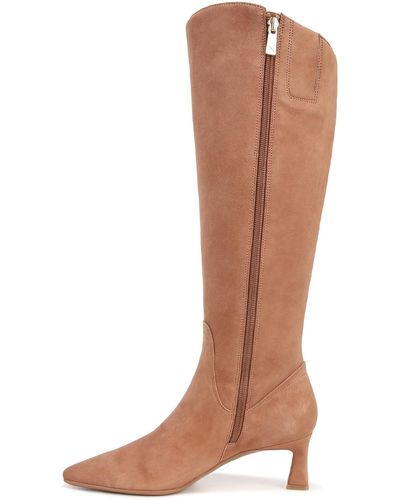 Naturalizer S Deesha Pointed Toe Wide Calf Tall Boot Cafe Brown Suede 8 M
