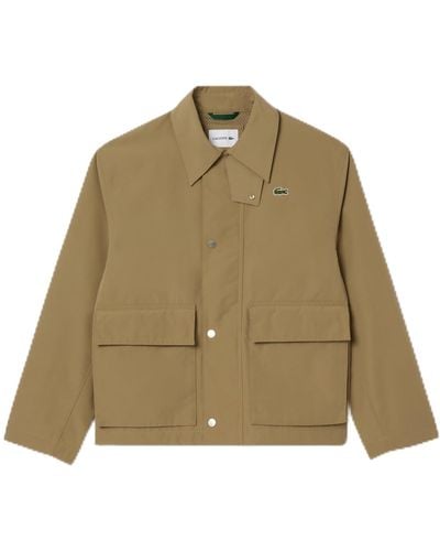 Lacoste Light Weight Short Parka Jacket W/pockets - Green