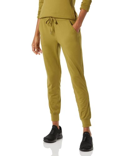 Amazon Essentials Pantalon de Jogging Stretch en Tissu Tech Brossé - Vert