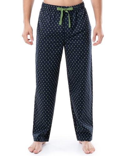 Wrangler Printed Woven Micro-sanded Cotton Sleep Pajama Pants - Blue
