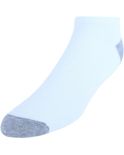 Hanes Mens X-temp Lightweight Low Cut Socks - White
