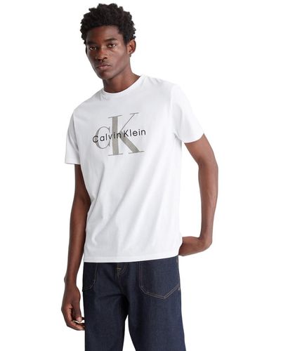 Calvin Klein Monogram Logo Crewneck T-shirt Brilliant White