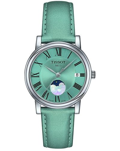 Tissot S Carson Premium Lady Moonphase Swiss Quartz Watch - Green