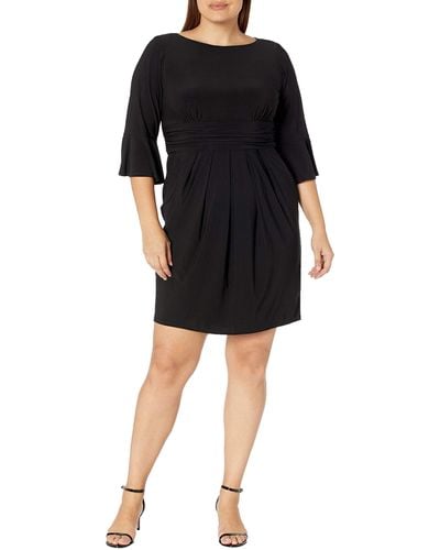 Eliza J Plus Size Sheath Dress With Flounce Sleeve - Black