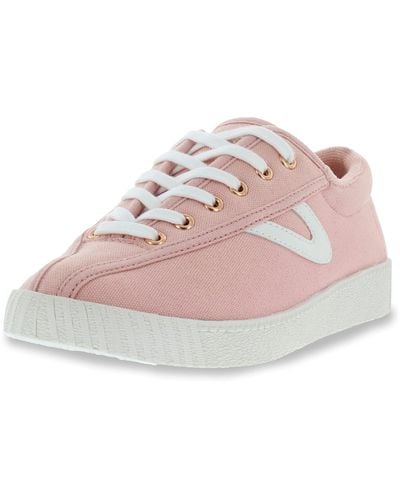Tretorn Nyliteplus Canvas Sneakers Lace-up Casual Tennis Shoes Classic Vintage Style - Pink
