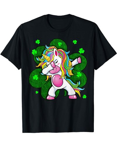 UGG Dabbing Unicorn Lucky Shamrock St Patrick's Day T-shirt - Green