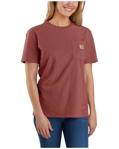 Carhartt Loose Fit Heavyweight Short-sleeve Pocket T-shirt Closeout - Red