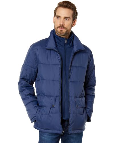 Cole Haan Puffer Jacket With Bib - Blue