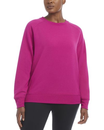 Jockey S Oversized Rib Detail Pullover Crew Sweatshirt - Pink