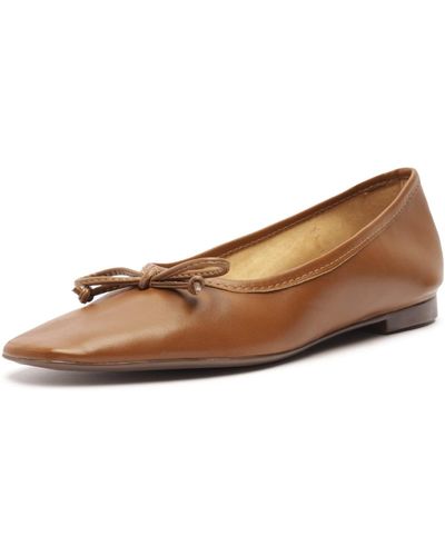 SCHUTZ SHOES Arissa Square Toe Ballet Flat - Brown