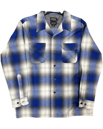 Pendleton Long Sleeve Classic Fit Wool Board Shirt - Blue