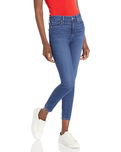 PAIGE Hoxton Crop Ankle Length High Rise Ultra Skinny In Valentina - Blue