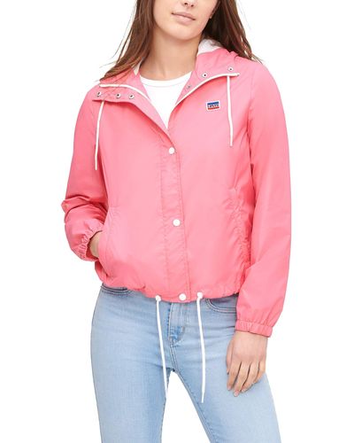 Levi's Size Plus Retro Hooded Track Jacket - Pink